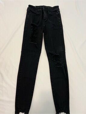 American Eagle Outfitters Black Ripped Skinny Jeans